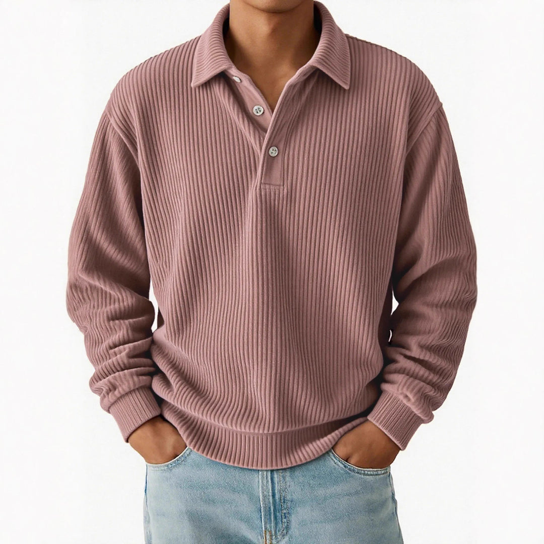 Herren Poloshirt mit Rippstruktur und klassischem Kragen Echoarchiv