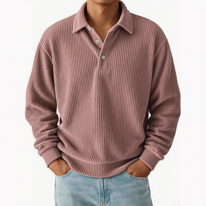 Herren Poloshirt mit Rippstruktur und klassischem Kragen Echoarchiv