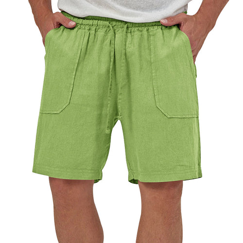Herren leichte Leinen-Shorts mit elastischem Bund und praktischen Taschen Echoarchiv