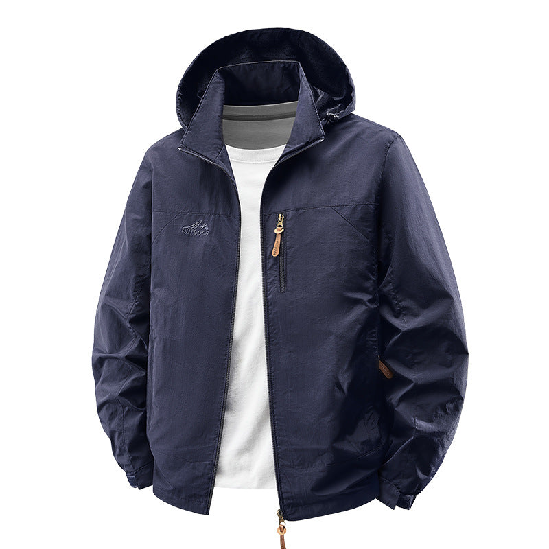 Unisex nan leichte wasserdichte Outdoorjacke mit Kapuze und wasserdichten Reißverschlusstaschen Echo Archiv