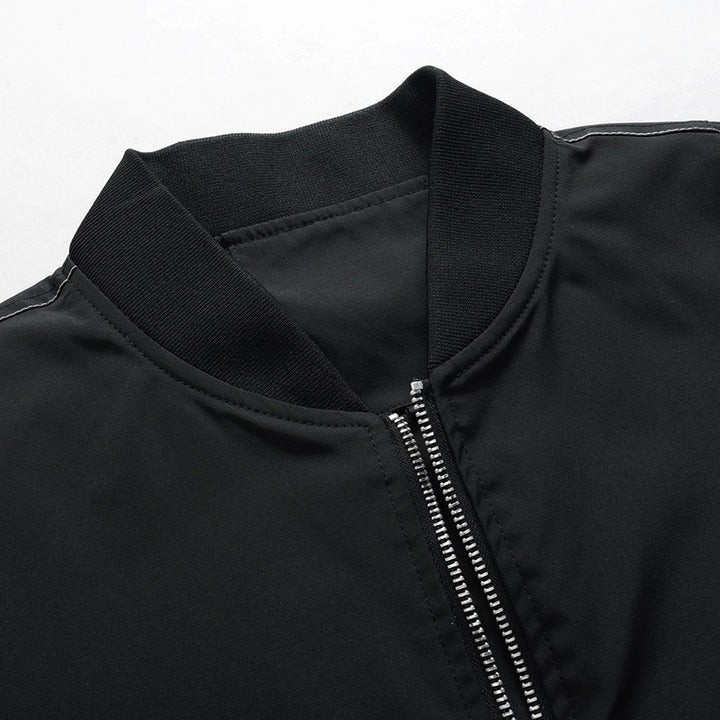 Herren Leichte Bomberjacke im utilitaristischen Look mit Kontrastnaht, Ärmeltasche und geripptem Bund – Brevano