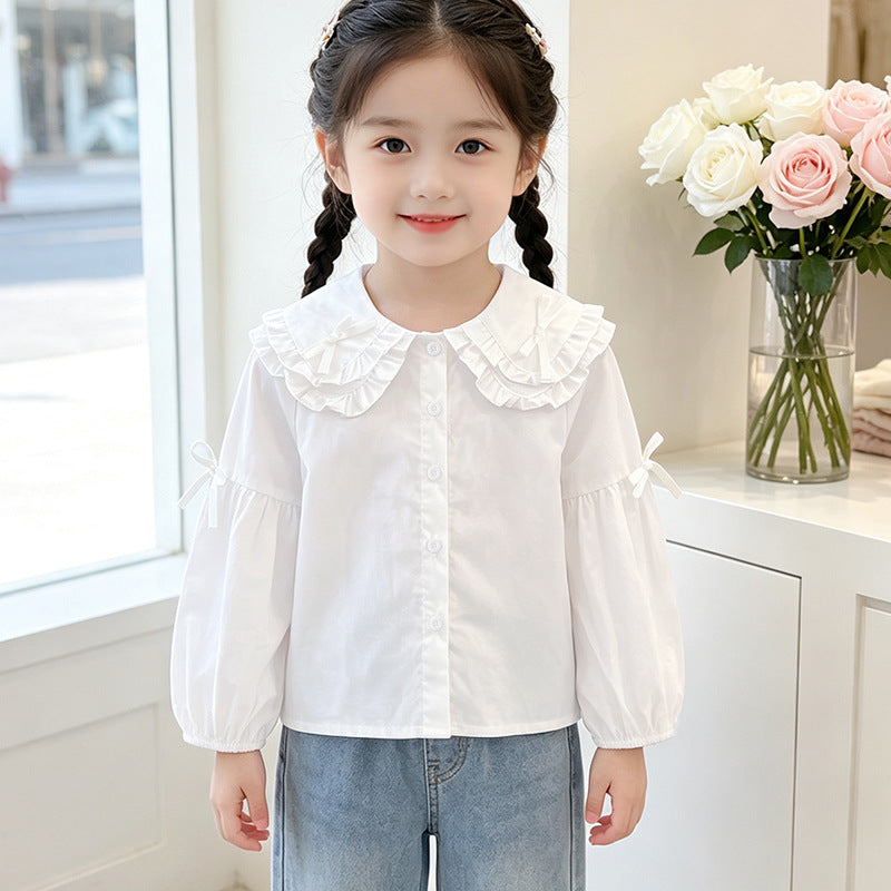 Mädchen Bluse mit Rüschendesign und niedlichem Kragen Echo Archiv