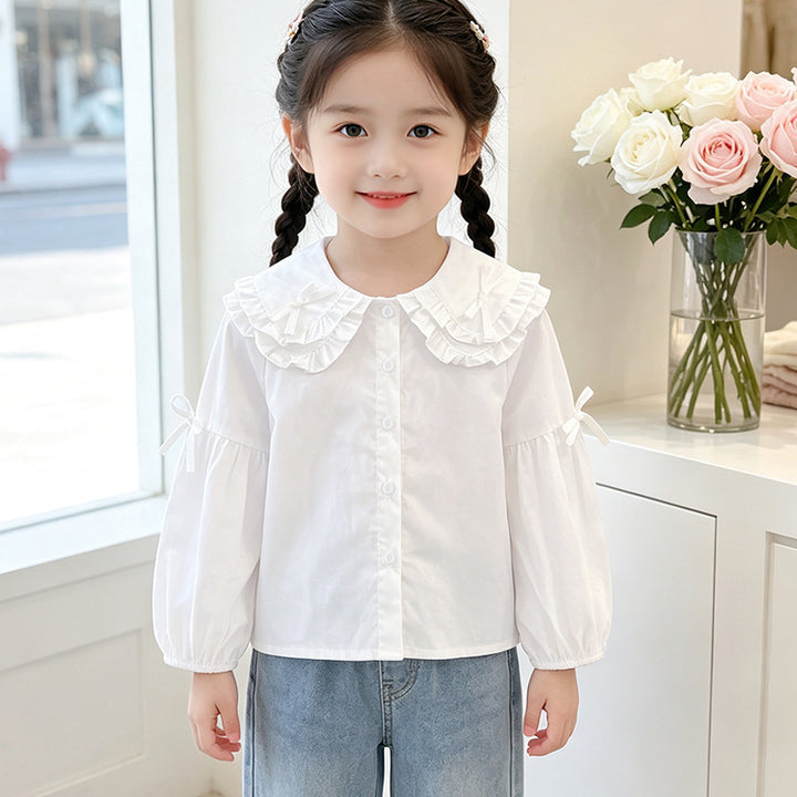 Mädchen Bluse mit Rüschendesign und niedlichem Kragen Echo Archiv