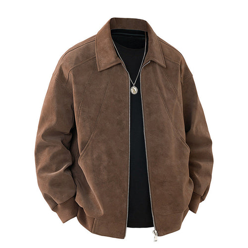 Herren elegante Wildlederjacke mit strukturiertem Schnitt Echoarchiv