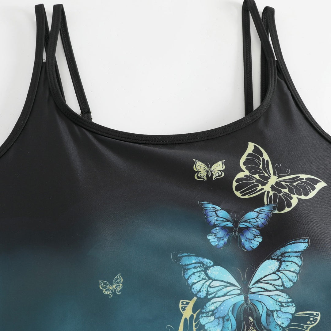 Damen Tankini mit Schmetterlingsmotiv und Badeshorts Echo Archiv