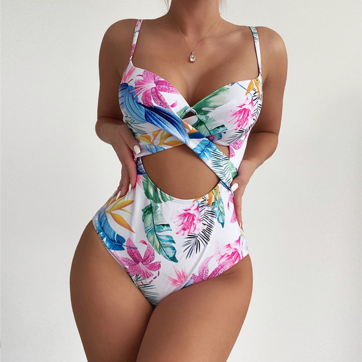 Damen Einteiler-Badeanzug mit elegantem Cut-Out-Design und floralem Muster Echo Archiv
