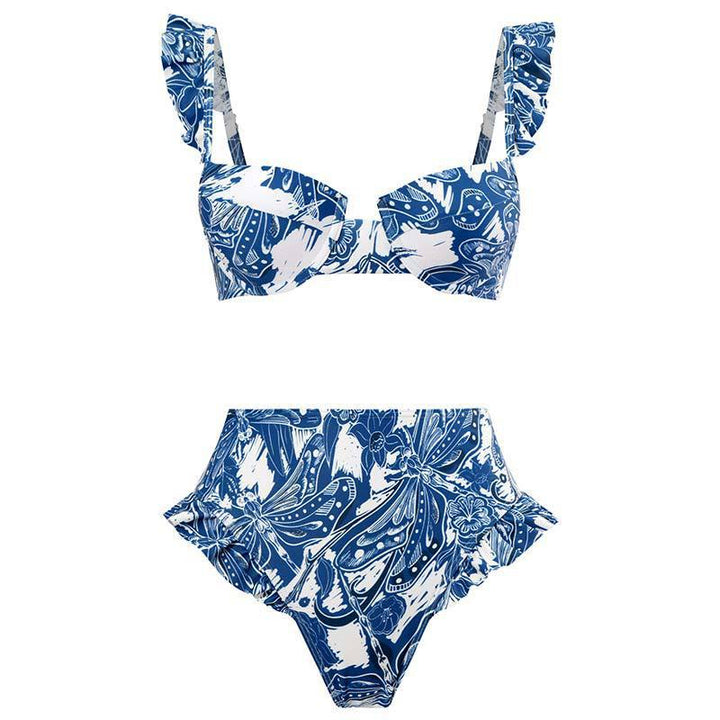 Damen Bikini-Set mit raffinierten Rüschen und elegantem Wickelrock Echo Archiv