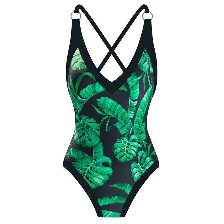 Damen Badeanzug mit floralem Design und passendem Strandrock Echo Archiv
