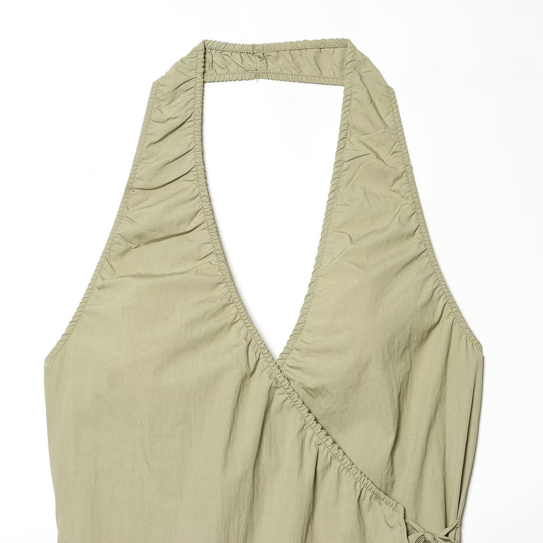 Damen Halterneck Top mit elegantem Knoten-Detail und fließendem Schnitt Echo Archiv