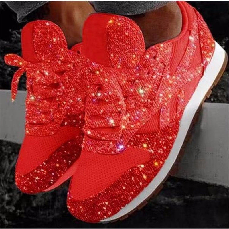 Damen glitzernde Fashion-Sneaker mit funkelnder Strassoptik atmungsaktivem Strick-Obermaterial und gepolstertem Komfortfußbett Echo Archiv