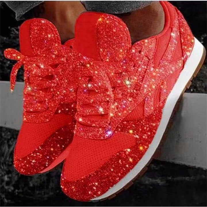 Damen glitzernde Fashion-Sneaker mit funkelnder Strassoptik atmungsaktivem Strick-Obermaterial und gepolstertem Komfortfußbett Echo Archiv