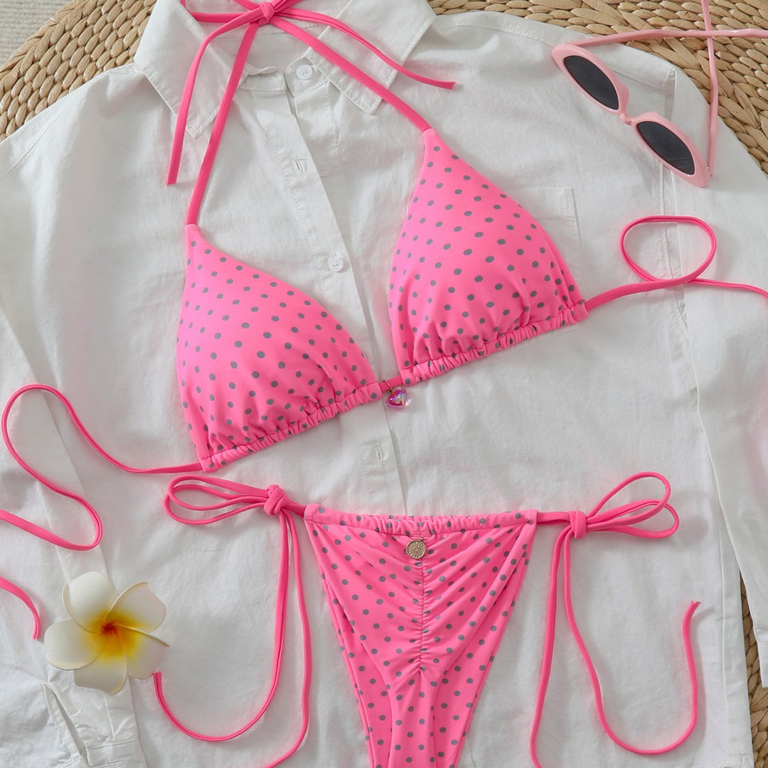 Damen Triangel-Bikini mit verspielten Punkten und verstellbaren Trägern Echo Archiv