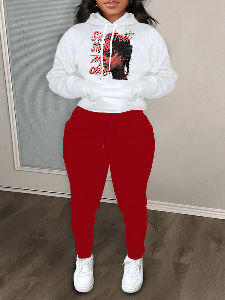 Herren Hoodie und Jogginghose Set mit auffälligem Grafikelement Echoarchiv