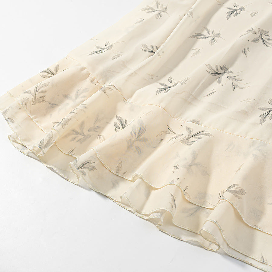 Damen Maxikleid mit Volants, langem Glockenärmel und floralem Chiffon-Design Echo Archiv