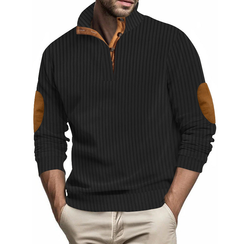 Herren Stepppullover mit strukturiertem Design und Kontrast-Patches Echoarchiv