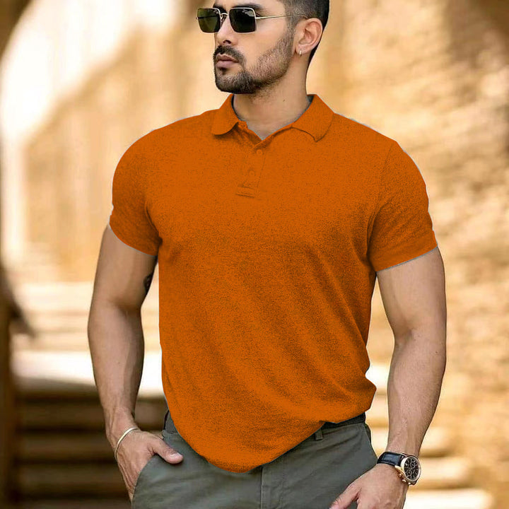 Herren sportliches Kurzarm-Polohemd aus atmungsaktivem Material mit klassischem Kragen Echoarchiv