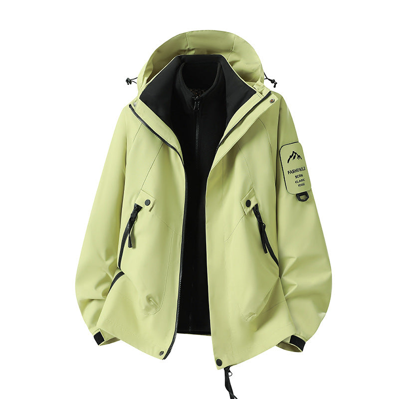 Herren Zwei-in-eins Wetterschutzjacke mit abnehmbarer Steppweste und verstellbarer Kapuze Echoarchiv
