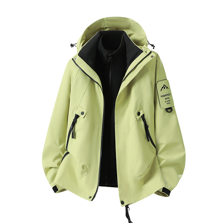 Herren Zwei-in-eins Wetterschutzjacke mit abnehmbarer Steppweste und verstellbarer Kapuze Echoarchiv