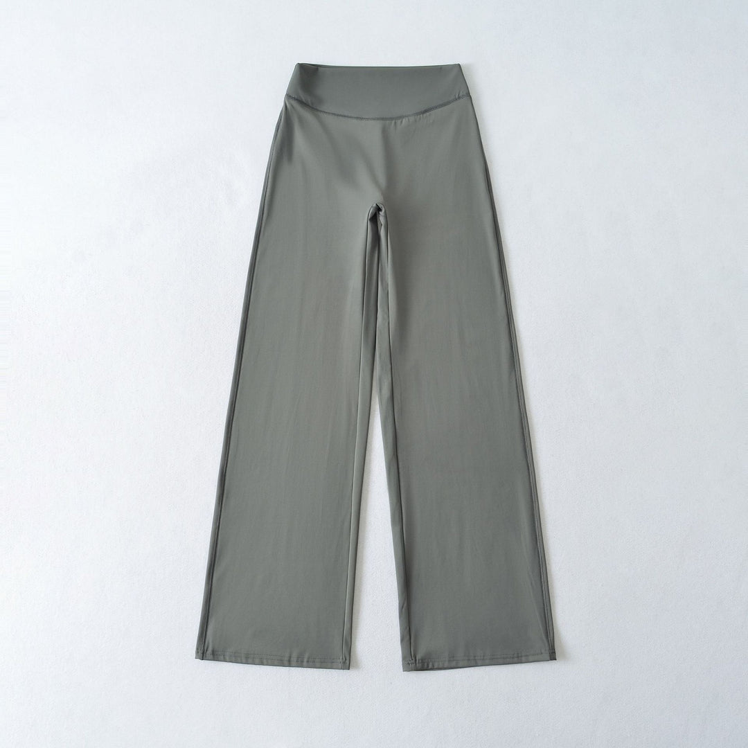 Damen Weite High Waist Loungehose aus Stretchjersey mit fließendem Schlag Echoarchiv