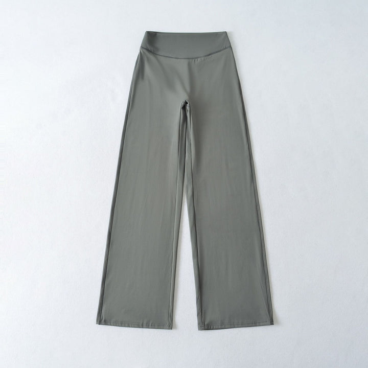 Damen Weite High Waist Loungehose aus Stretchjersey mit fließendem Schlag Echoarchiv
