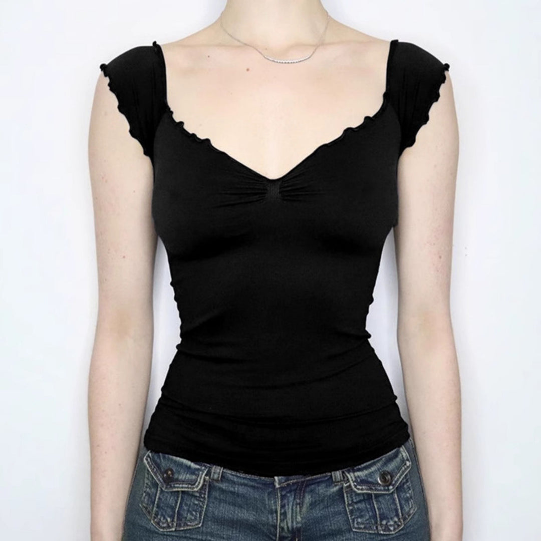 Damen elegantes Oberteil mit Rüschendetails und schulterfreiem Design Echo Archiv