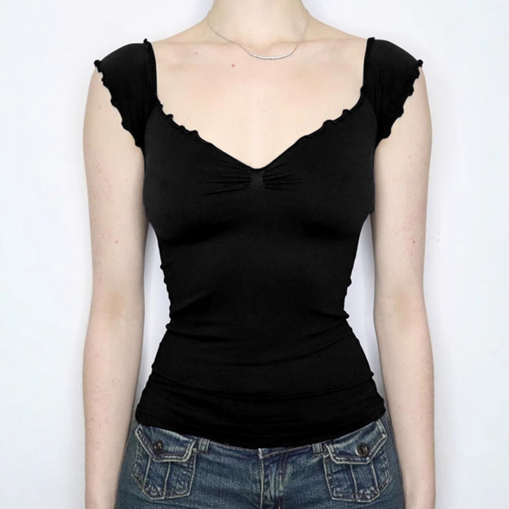 Damen elegantes Oberteil mit Rüschendetails und schulterfreiem Design Echo Archiv