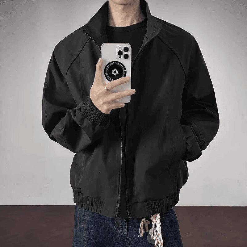 Herren Leichte Utility-Trainingsjacke mit Stehkragen, Zwei-Wege-Reißverschluss und elastischem Bund Echo Archiv