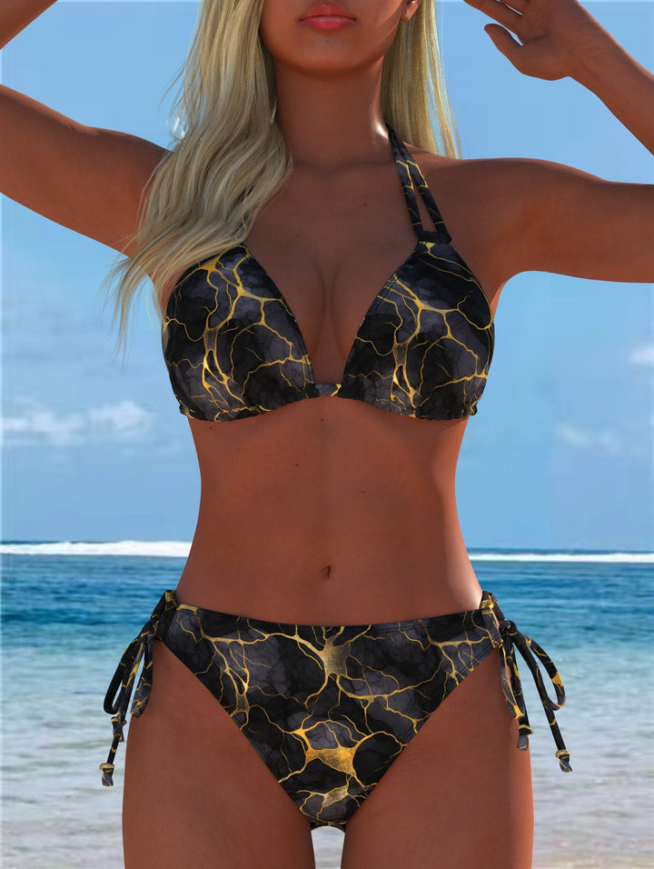 Damen Bikini-Set mit verspieltem Schnitt und trendigem Mustermix Echo Archiv