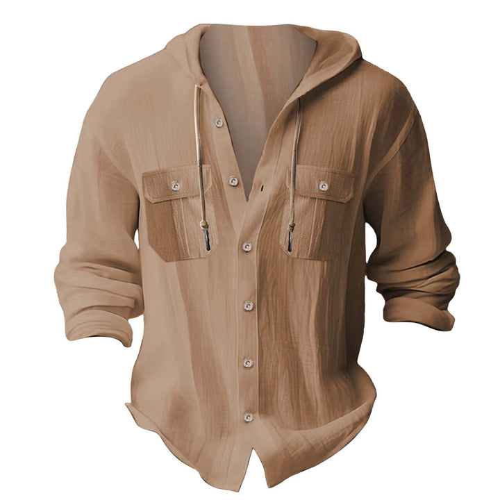 Herren lässiges Kapuzenshirt mit Brusttaschen und innovativem Stoff Echoarchiv