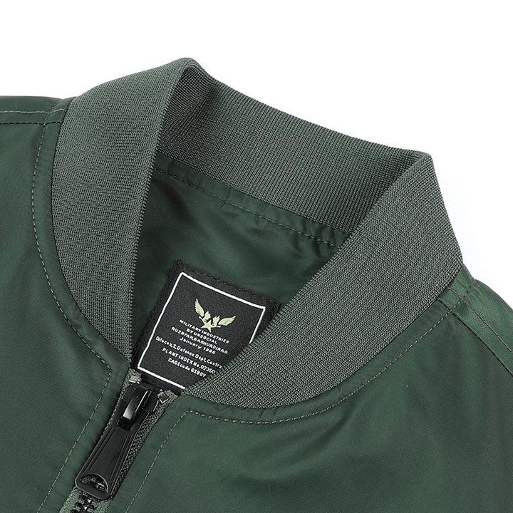 Herren Gefütterte Nylon-Bomberjacke mit Thermofutter und Ärmeltasche – Brevano