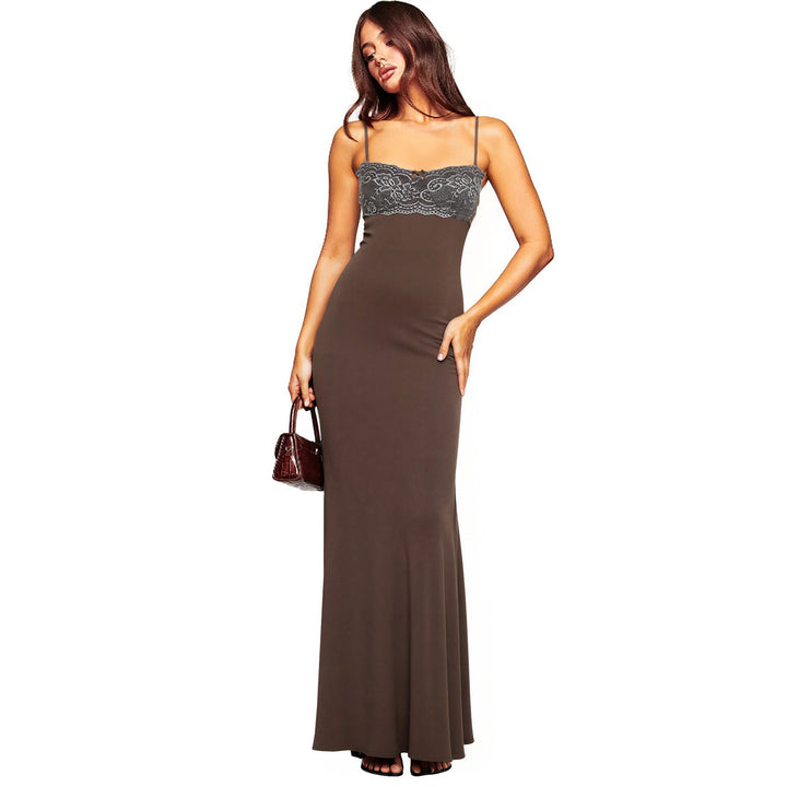 Damen elegantes Maxikleid mit Spitzendetails Echo Archiv