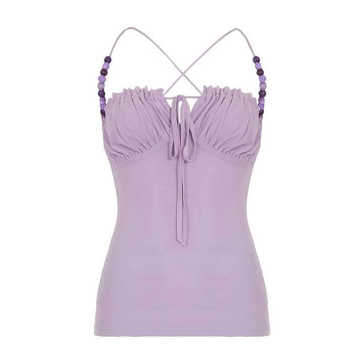 Damen lässiges Top mit raffiniertem Rüschendesign und dekorativen Trägerdetails Echo Archiv
