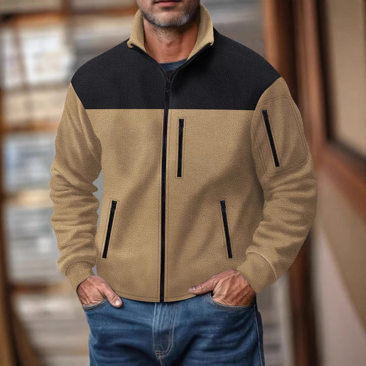 Herren Fleecejacke mit hohem Kragen und praktischen Reißverschlusstaschen Echoarchiv