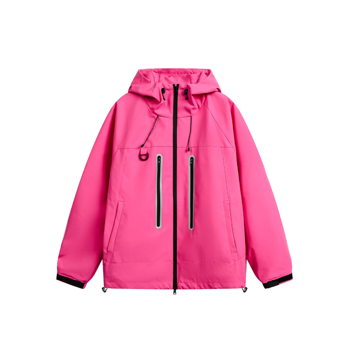 Damen Wasserdichte Parka-Jacke mit Kapuze und versiegelten Reißverschlüssen Echoarchiv