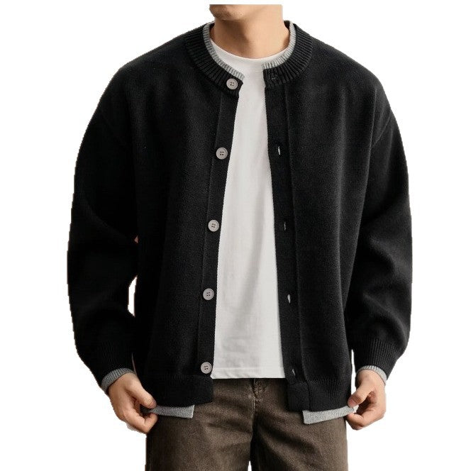 Herren Modische Strickjacke mit Rundhalsausschnitt Echo Archiv
