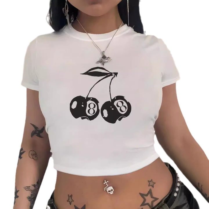 Damen Crop-T-Shirt mit kreativem Telefon-Design Echo Archiv