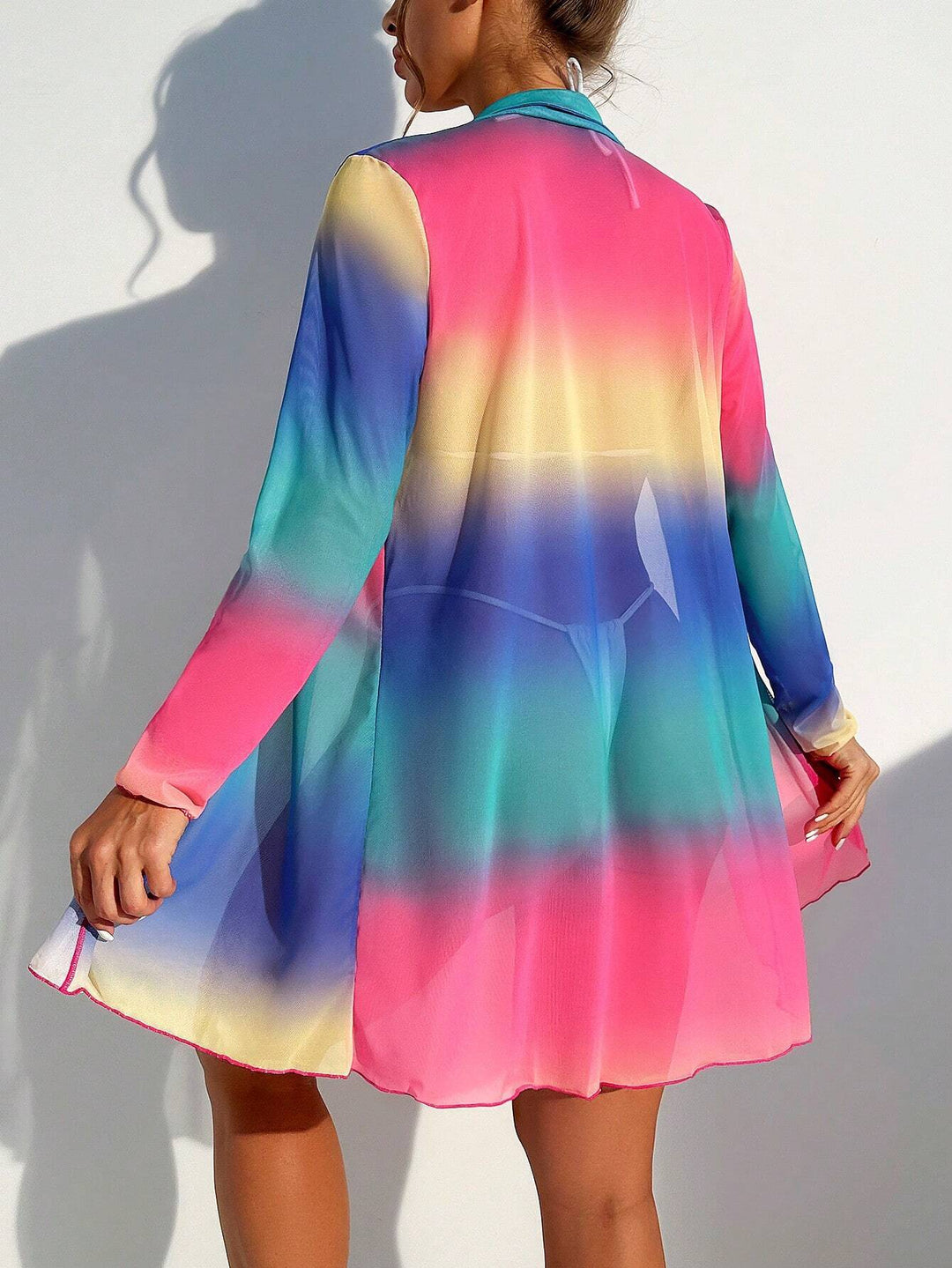 Damen Strandkimono mit buntem Farbverlauf Echo Archiv