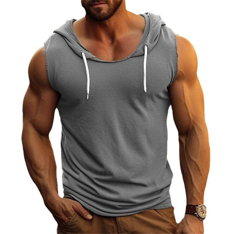Herren Sportliches Muskelshirt mit Kapuze Echoarchiv