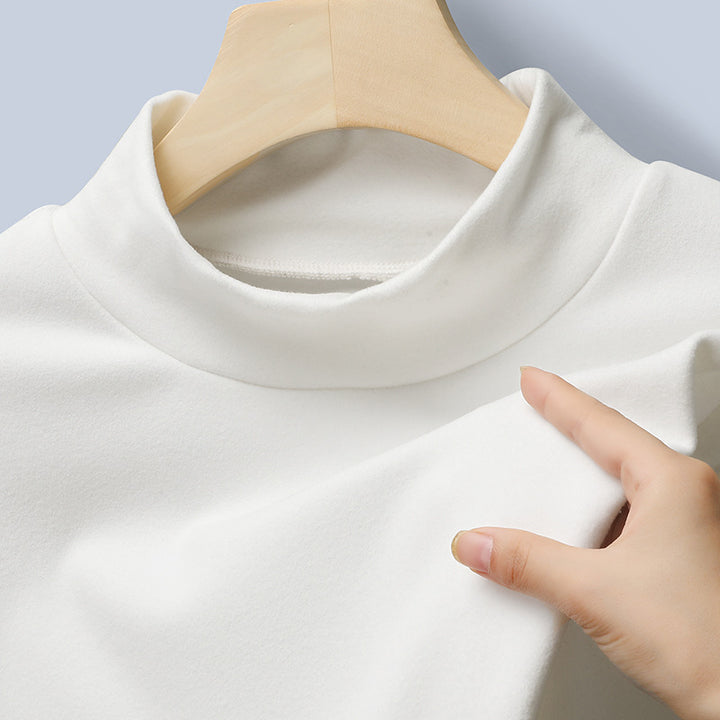 Damen Feines Stretch-Mockneck-Langarmshirt mit engem Stehkragen Echo Archiv