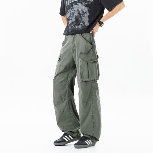 Damen Weite Cargohose mit hohem Bund, Oversize‑Bein und großen Klappentaschen Echo Archiv