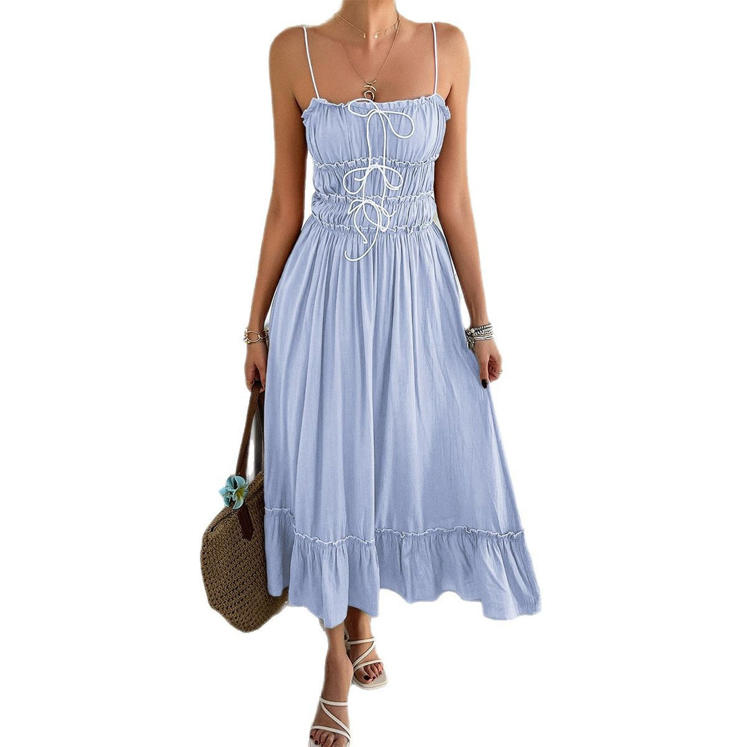 Damen Midi Sommerkleid mit elastischem Oberteil und Rüschensaum Echo Archiv