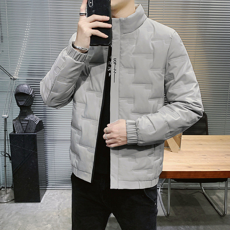 Herren Stehkragen-Steppjacke mit geometrischer Steppung und elastischen Bündchen Echo Archiv
