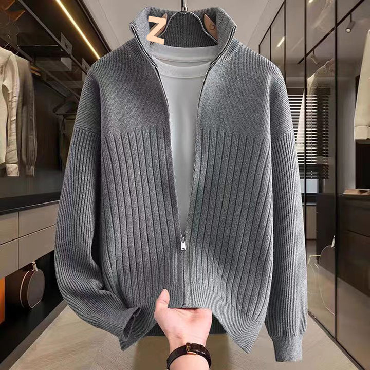 Herren Elegante Strickjacke mit hohem Kragen Echo Archiv