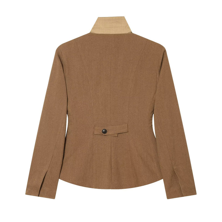 Damen Taillierter Blazer mit Stehkragen figurformenden Abnähern und Pattentaschen Echo Archiv