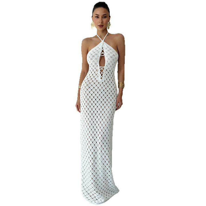 Damen Häkel-Maxikleid mit tiefer Ausschnitt Echo Archiv