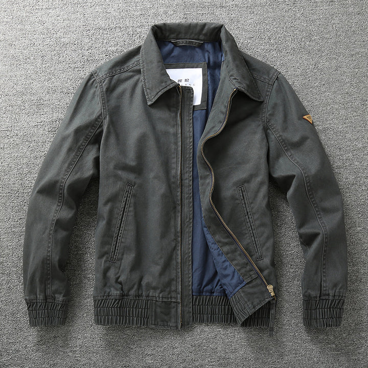 Herren legere Canvas-Fieldjacke mit Reißverschluss und elastischem Saum Echoarchiv