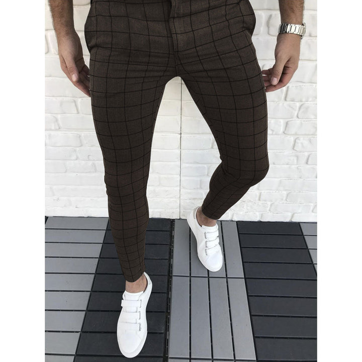 Herren Karierte Anzughose im Slim Fit Stil Echoarchiv