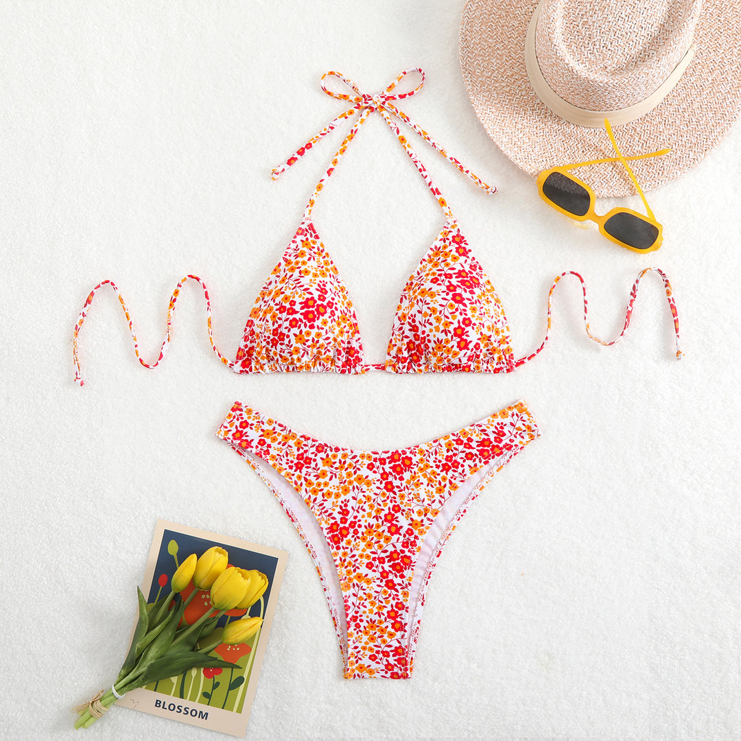 Damen Triangel-Bikini mit floralem Muster und verstellbaren Trägern Echo Archiv