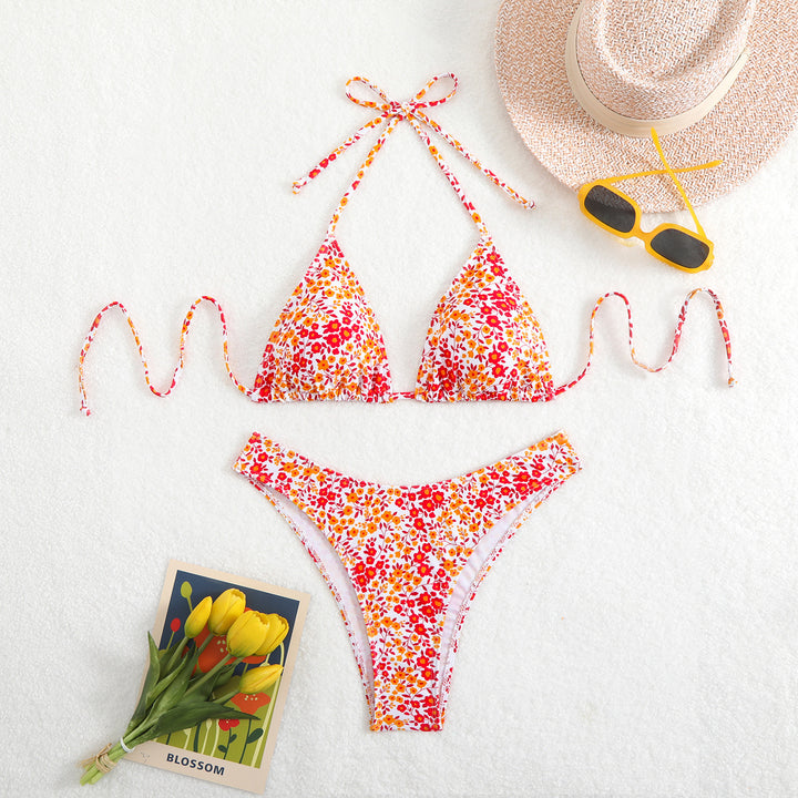 Damen Triangel-Bikini mit floralem Muster und verstellbaren Trägern Echo Archiv