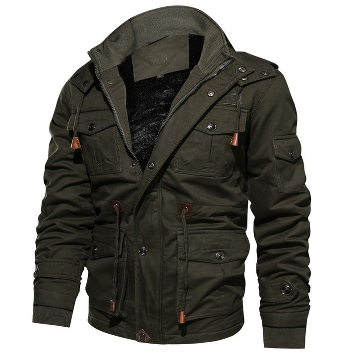 Herren Kurzparka im Urban-Utility-Stil mit wärmender Plüsch-Innenlage und Multifunktions‑Taschen – Taviero